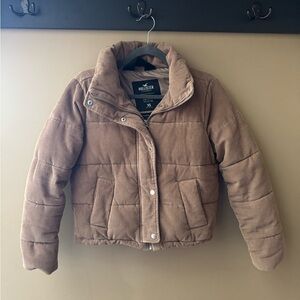 Hollister Tan Corduroy Puffer Coat